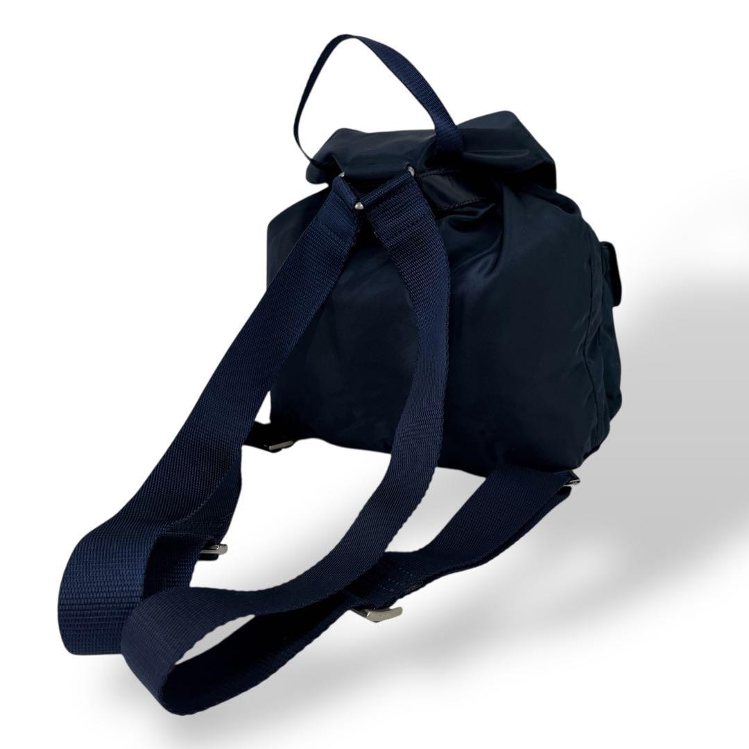 PRADA Drawstring Backpack Mini Rucksack Triangle … - image 5