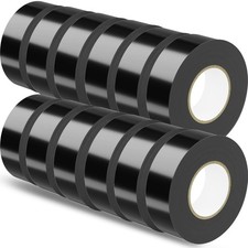 SWRT 12 Pack Black Electrical Tape Waterproof, 0.75 in x 66 FT High Temp Electri