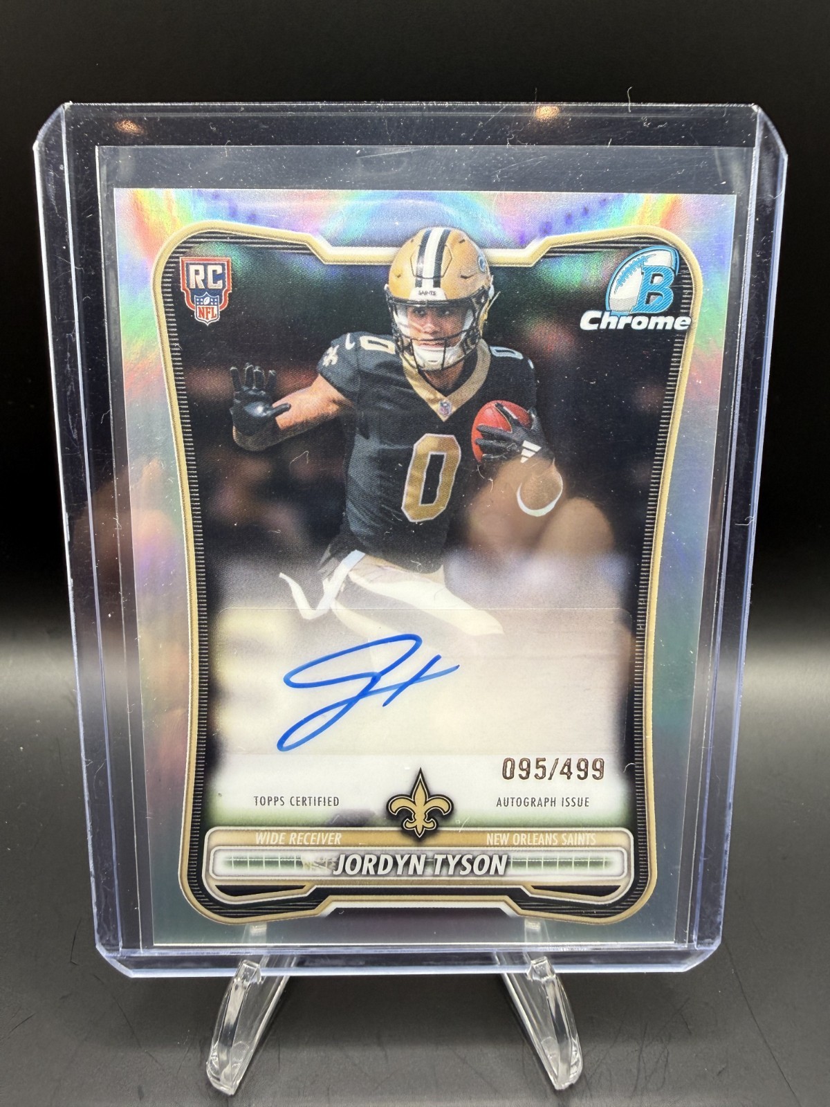 2026 Bowman Chrome Jordyn Tyson RC Auto Refractor 095/499 #BCRA-JT Saints
