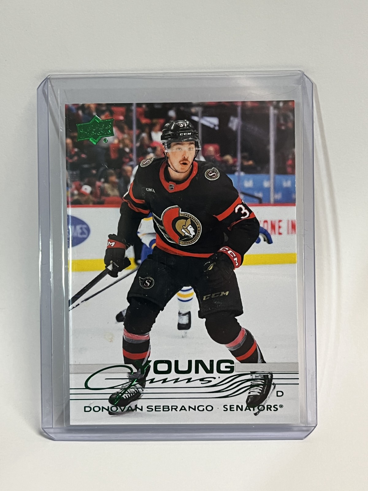 2025-26 Upper Deck #229 Donovan Sebrango Young Guns Holiday Rookie RC