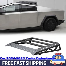 Black Steel Bed Rack Kit Roof Cargo Racks System For Tesla Cybertruck 2024-2025