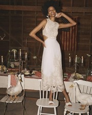 Zimmermann Jeannie Embroidered Yoke Midi Dress Size 3