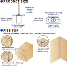2 Pcs Drawer Lock Cabinet Locks with Keys, Zinc Alloy Desk Locks File Cabinet...