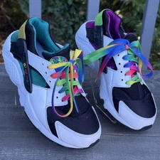 Nike Huarache Run Peace Love Swoosh Rainbow Youth Size 6Y DM8156 100