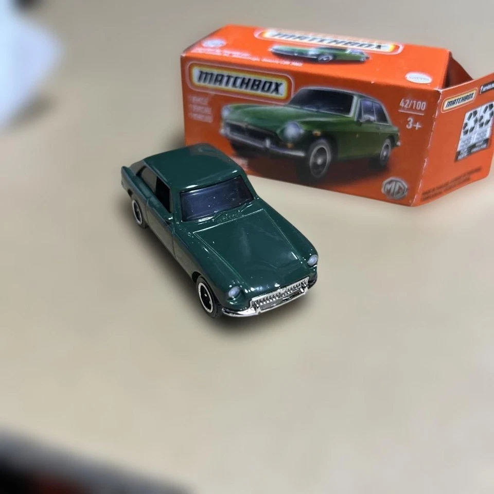 Matchbox 1971 MG B GT Coupe Mini Car Green 1/64 with Original Package Used - image 4 of 4
