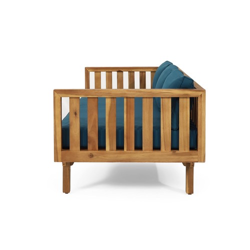 Christopher Knight Home 317014 Claremont Daybed Dark Teal + Teak - Picture 8 of 9