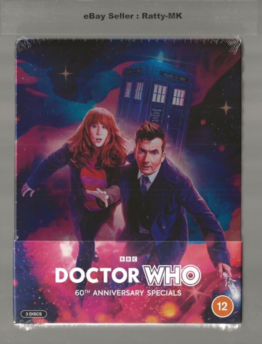DOCTOR WHO 60th ANNIVERSARY SPECIALS - UK EXCLUSIVE BLU RAY STEELBOOK - NEW