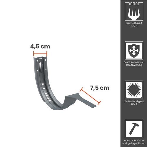 ZAMBELLI Zink Stirnbretthalter, Dachrinne halbrund - Bild 20 von 35