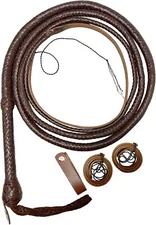 Kangaroo Hide Leather Bullwhip – 4ft to 16ft, 16 Plait Indiana Jones Style