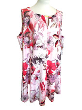 Gabby Skye Pink Blush Floral  Fit&Flare Sleeveless Knee Length Dress Size 24 NEW