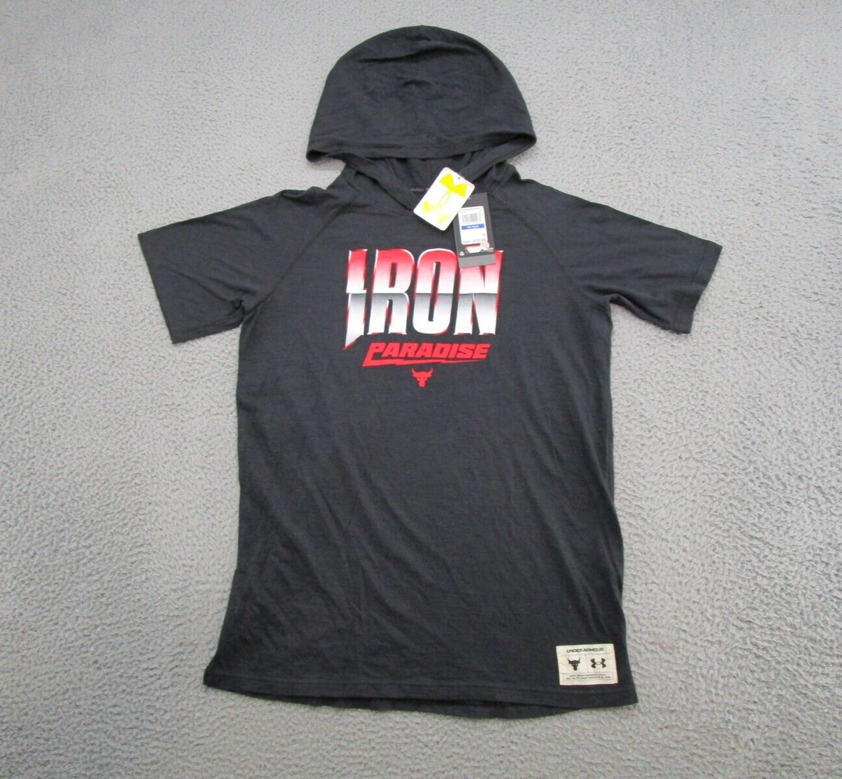 Under Armour UA Project Rock Iron Paradise Terry Short Sleeve Hoodie Youth  XL