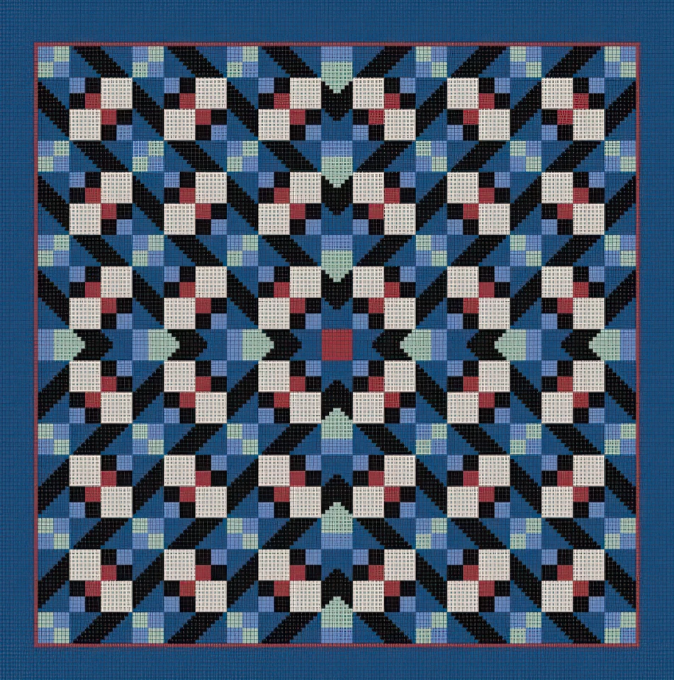 Needlepoint Handpainted Susan Roberts Quilt 13x13 - Image 4 of 4