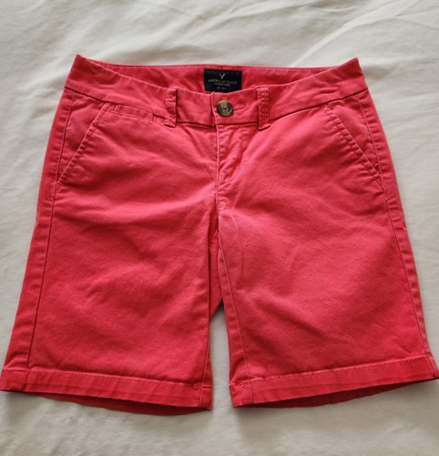 American Eagle Outfitters Women's Bermuda Shorts Stretch Pockets Pink Size 00