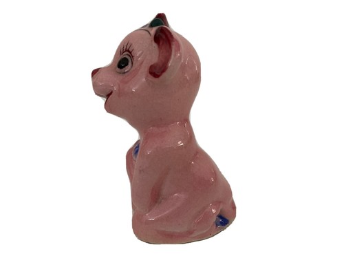 Vintage Pink Bears Salt Pepper Girl Boy 3 1/2" Tall Japan Anthropomorphic - Picture 2 of 12