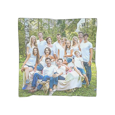 Personalized Scarf | Square | Special Effect Photo Printed | Custom Text Gift