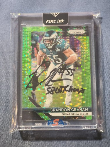 Brandon Graham 2018 Panini Prizm Green Pulsar Inscribed Signed FINE-INK AUTO 1/1