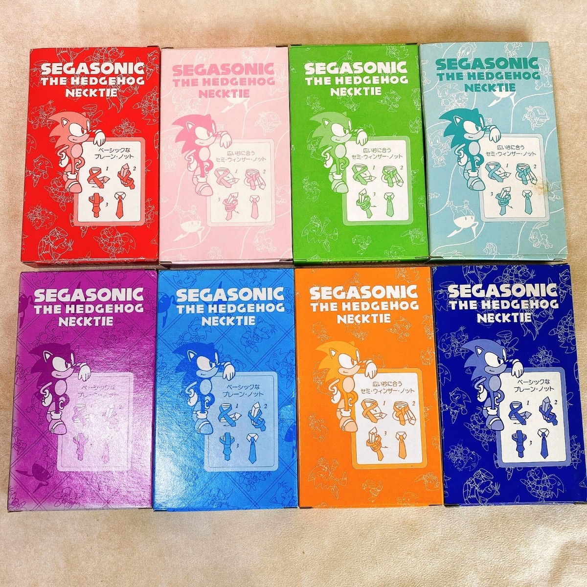 超レア☆90's SEGA SONIC ハイネック　タートルネック　コーデュロイ Rare 8 set complete 1994 SEGA Sonic the Hedgehog Neck tie Vintage