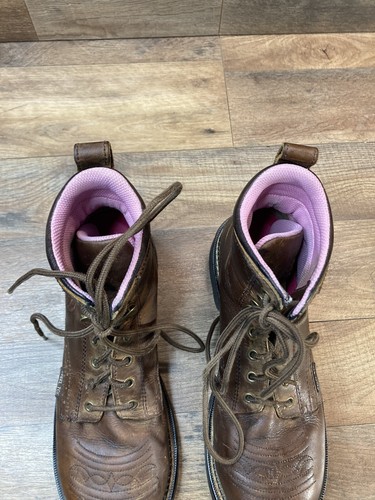Justin Women's Gypsy 6" Katrina WP Lace-Up Work Boot Steel Toe GY985 9B - Picture 7 of 9
