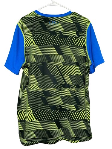 Under Armour Men's Shirt L Heat gear Loose Short Sleeve Gym Blue Green Geometric - Picture 2 of 6