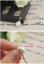 925 Natural White pink Silver Pearl Pendant Necklace Jewelry Christmas Gifts