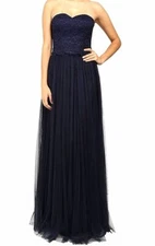 $200 Donna Morgan Women's Blue Adeline Lace Strapless Two-Piece Dress Size 10