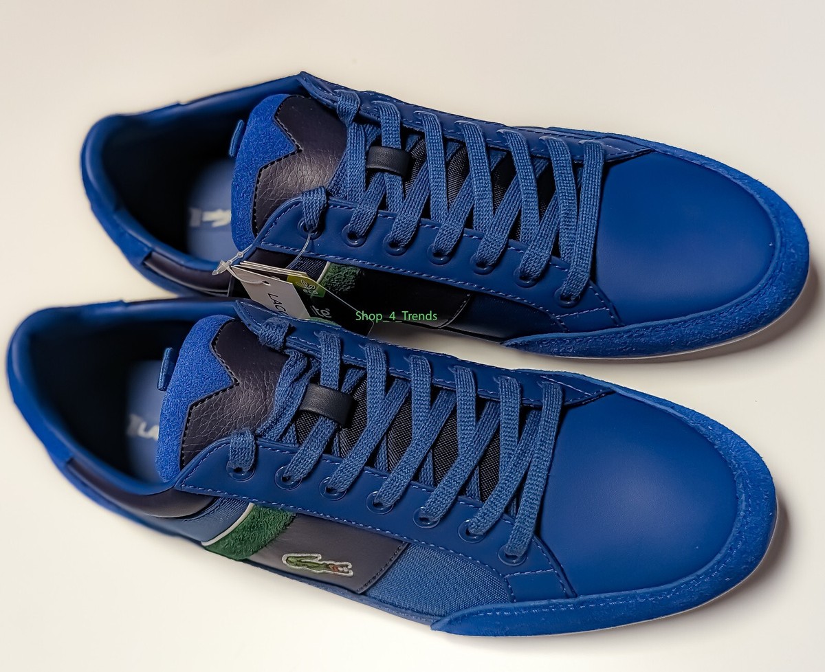 Lacoste Chaymon 120 4 CMA Shoes Mens Size 9.5 White Blue Leather Casual Sneakers Lacoste Chaymon 120 7 U CMA Casual Sneakers White / Black  main image 4