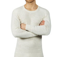 Maglia intimo uomo corpo manica lunga 50% lana pesante girocollo colore melange