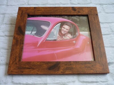 Gerahmtes 10x8 Poster Seltenes Foto Promis Autos Robert Stack Jaguar Coupe XK120