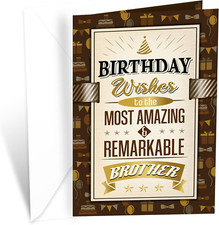 Greetings Birthday Card , Made in America, Eco-Friendly, Thick Card Stock with P