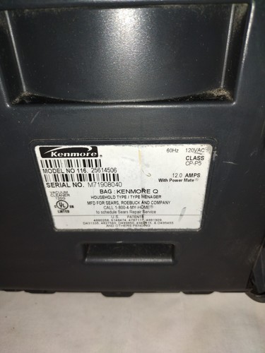 Kenmore 116 Progressive Canister Motor Base Unit Only 116.25614506 360 Hepa - Picture 5 of 7