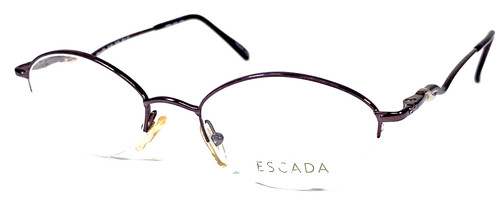 ESCADA E152 C10 NOS Italy Purple Half Rimless Women’s Eyeglasses Frame 49-19-130