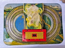 1950 Automatic Toy Co Alpine Express Tin Litho Terrain Track No Windup Car - VTG