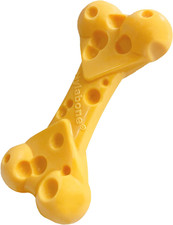 Nylabone Power Chew Cheese Bone Dog Chew Toy, Cute Dog Toys for Aggressive Chewe