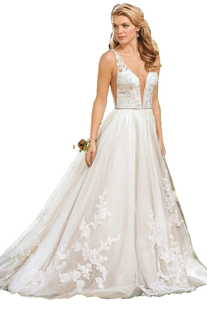 Abalorios Encaje mangas A-Line vestidos de novia