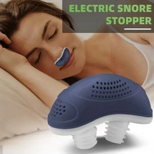 Electric Noise Anti Snoring Device Sleep Apnea Stop Snore Nose Aid Stopper Blue