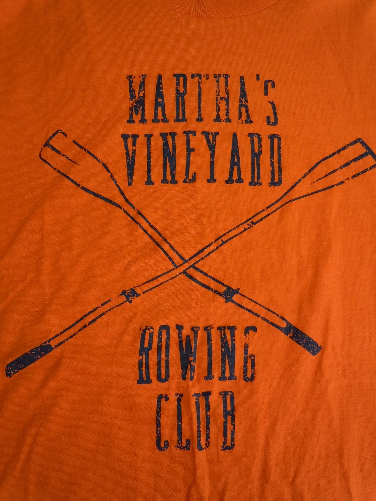 FILA T shirt grande vintage Martha's Vineyard Rowing Club arancione schermo stelle 19 5 x 23 5