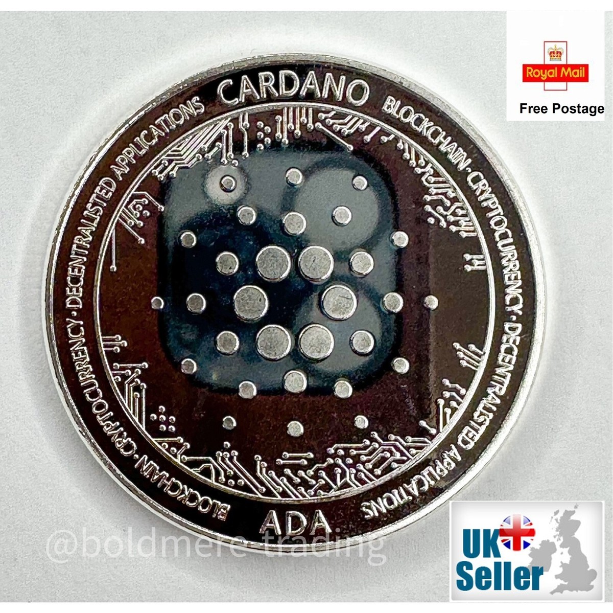 CARDANO (ADA) Novelty Crypto Currency Physical Collectible Silver Plated  Coin | eBay UK