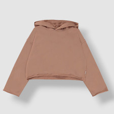 $55 Molo Girl's Pink Long-Sleeve Raw Edge Hoodie Sweater Size 12/152