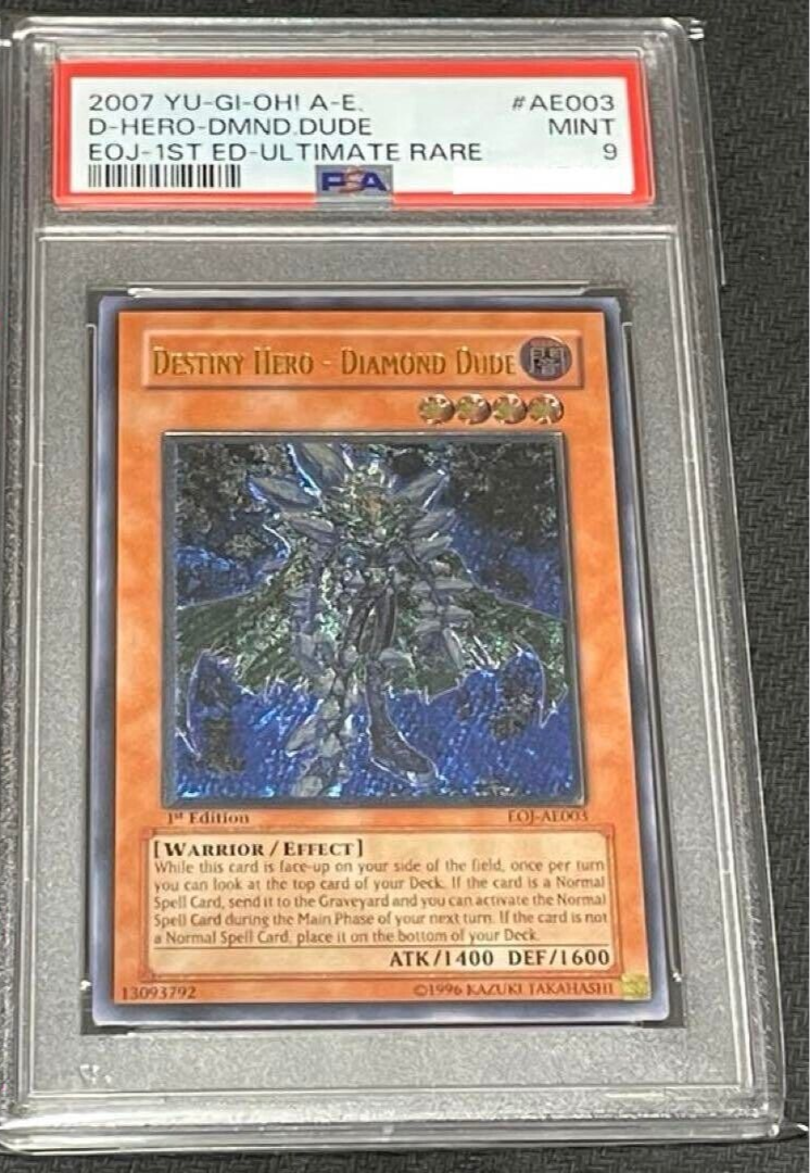 YuGiOh! Destiny Hero Diamond Dude Ultimate Rare 1st ED. Asian English PSA9  MINT | eBay