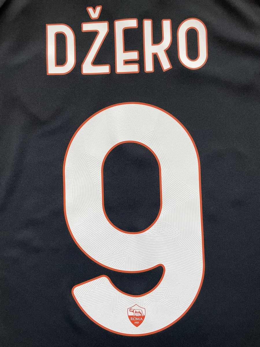 2020/21 AS Roma Third Jersey #9 Dzeko Medium Nike Soccer Black 3rd