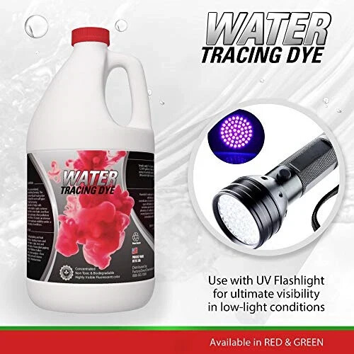 Red Water Tracing & Leak Detection Flourescent Dye - 1 Gallon