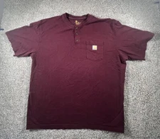 Carhartt K84 Original Fit Short Sleeve Pocket Henley T Shirt Mens Size 2XL