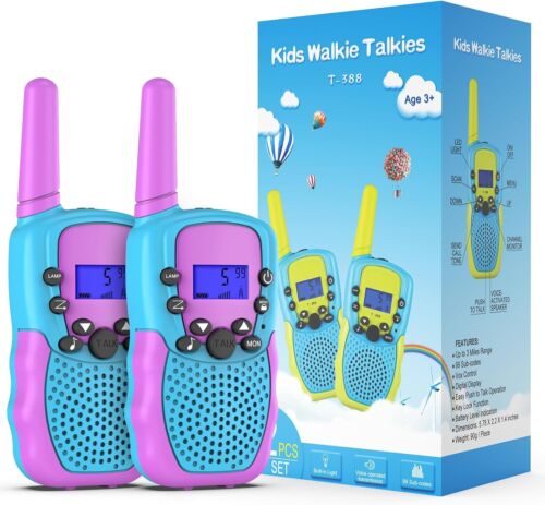 Toys for 3-14 Year Old Children's, Walkie Talkies for Kids 22 Channels Purple
