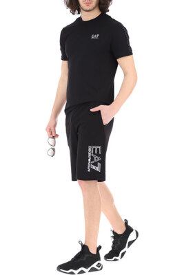 MEN'S EA7 EMPORIO ARMANI AUTHENTIC 3D LOGO SHORTS NEW Black Sizes
