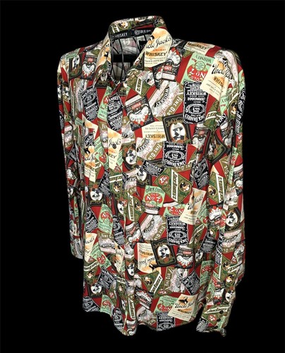 Jack Daniel’s XXL Western Shirt – All Over Print Whiskey Label Pearl Snap - Picture 5 of 14