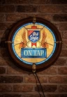 🍺 Vintage Bar Light – Old Style Beer “On Tap” Sign Faux Stained Glass