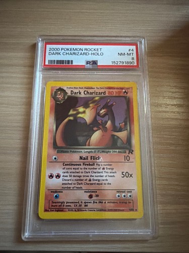 2000 Pokemon Rocket #4 Dark Charizard Holo PSA 8 NM-MT (graded)