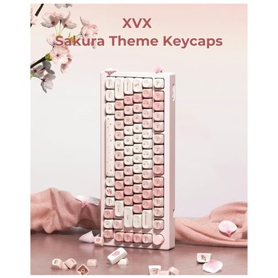 XVX Pink Sakura Key Caps - 142 Key Set for Keyboards