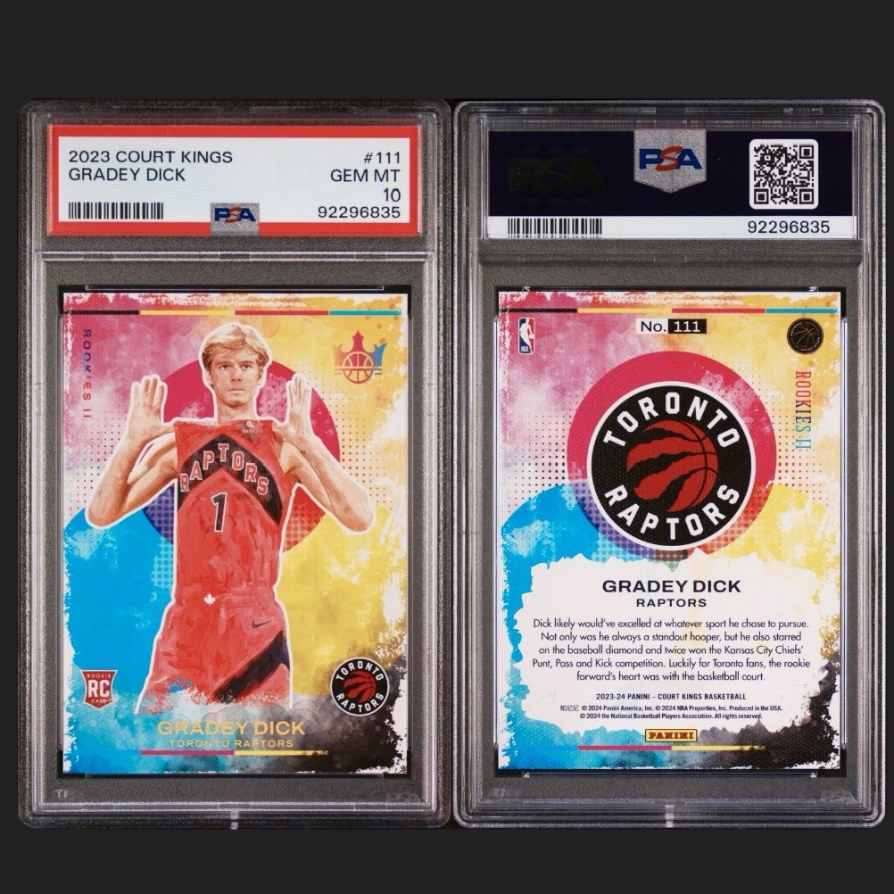 💎PSA 10💎2023-24 Court Kings #111 GRADEY DICK RC Rookies Level II 2 Raptors RC