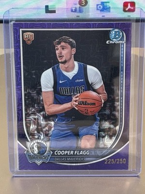 2025-26 Bowman Chrome Cooper Flagg RC Purple Mojo /250 BCV-1 Mavericks